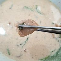 Acorn sujebi noodle soup - close-up of acorn sujebi #Veganuary at Nanulteo - 나눌터 in Suncheon