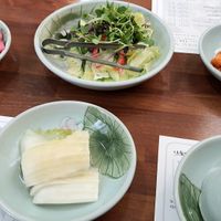 basic side dishes - the there on the left are def. vegan at Nanulteo - 나눌터 in Suncheon