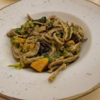 Homemade pasta with seasonal vegetables at Locanda Da Pia in Pescara