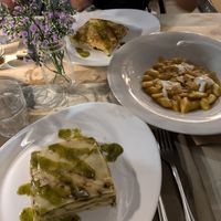 Timballino di crêpes con zucchine e menta at Brancaleò in Pescara
