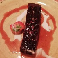 Chocolate brownie at Harp & Crown in Corsham