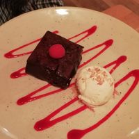 Chocolate brownie at Harp & Crown in Corsham