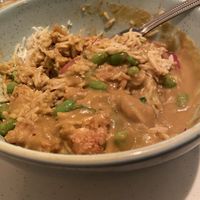 Katsu curry with edamame beans & rice  at Harp & Crown in Corsham