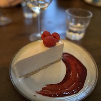 White chocolate and raspberry cheesecake   at Harp & Crown in Corsham
