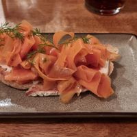 'Salmon' and cream cheese starter at Harp & Crown in Corsham