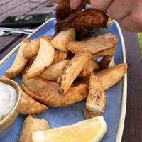 Fish 'n chips  at Harp & Crown in Corsham