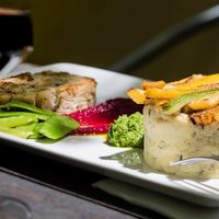 Menu gastronomique végétarien le soir at Les Petits Fourneaux in Die