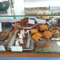 Some of their vegan cakes at H U G Bageri in Copenhagen