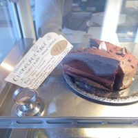 Vegan chocolate cake mith coffee cream at H U G Bageri in Copenhagen