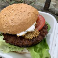 Linda McCartney vegan burger ❤️ at Klub AVU in Prague