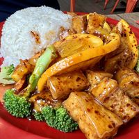 Orange tofu - on special  at Sweet Basil in Franklin