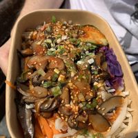 Mushroom bibimbap   at Kim Chi Korean Cafe in Hitchin