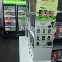 They've got a hefty frozen goods section (you can only see one bit in this photo), with their own brand of mock meats and the like. Wowzers! at The Plantbase Store in South East London