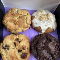 Birthday cake, cinnamon roll, chocolate chip, double chocolate chip  at MidnighTreats in Reston