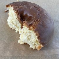 Vegan chocolate donut  at Carmen's Gypsy Coffee Bar in Long Beach