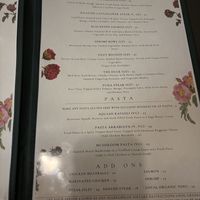 Menu  at Utopia  in Bangor