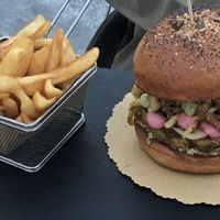 Grace burger with fries at Old England Pub in Padua
