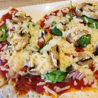 Vegan Flatbread Pizza at Vine Cafe in New Bern