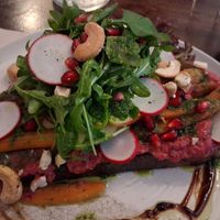 》Red Hummus《 open-faced sandwich at Café Fräulein Männl in Weinheim