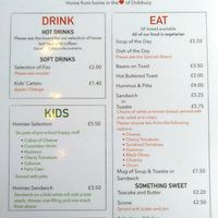 Menu April 2024 at Home Community Cafe in Manchester