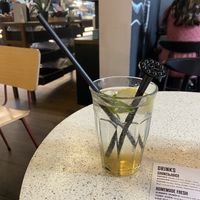 Summer bubble (homemade sparkling lemonade) with elderflower, lemon and mint: allright  at Anne&Max - Domkwartier in Utrecht