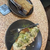 Lemon/poppyseed cake (very good) and white chocolate/matcha croissant (good) at Anne&Max - Domkwartier in Utrecht