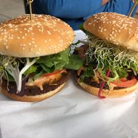 Nut burgers  at No Moo Foods in Sacramento