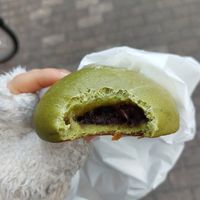 Matcha Anko Mochi at Kamogawa Bakery - Kamigyo in Kyoto