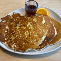 Sourdough Pancakes with Bananas and no butter at Two Chicks in Reno