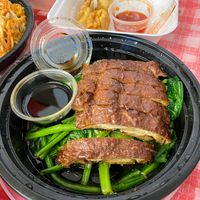 Duck comes with very nicely prepared veggies  at Tenon Vegan Sushi in Toronto
