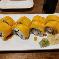 Golden roll at Tenon Vegan Sushi in Toronto