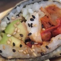 Dynamite roll (close up) at Tenon Vegan Sushi in Toronto