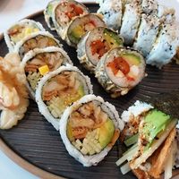 Montreal roll, king mushroom roll, Tenon hand roll... at Tenon Vegan Sushi in Toronto