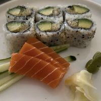 California rolls & vegan salmon sashimi 😋  at Tenon Vegan Sushi in Toronto