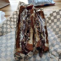 Benny's Brisket sandwich at Ben & Esther's Vegan Jewish Deli in Portland