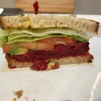 Grilled Beetroot Patty & Avocado half at Cedele - Guoco Tower in Central Singapore