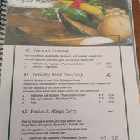 Menu at Zamui in Baden Baden