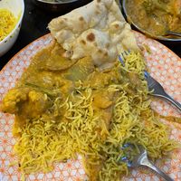 Veg Tikka masala with pilau rice and butter naan at Hullabaloo - Greenwich in South East London