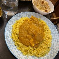Tofu korma with pilau rice at Hullabaloo - Greenwich in South East London