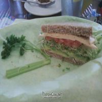 Avocado cheese sandwich with vegan cheese and gluten-free sunflower seed bread made in house! So good! at Anthony's Dandelion Deli and Cafe in Reno