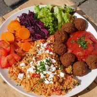 Falafel plate at Veggie Bros - Sanderstr in Wurzburg