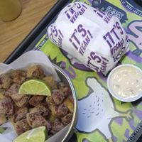 Fish and chips at It's Vegan in Sao Paulo