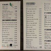 Menu  at V Revolution in Englewood