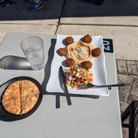 Falafel plate at Bagel Time Cafe in Miami Beach