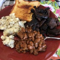 Brisket plate  at Bougie Vegan in Belton