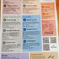 Menu at Núðluskálin in Reykjavik