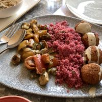 Falafel, quinoa and grilled veggies  at Ousia Soulful Kitchen in Limassol