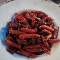 Pasta with mushrooms (vegan) at Ousia Soulful Kitchen in Limassol