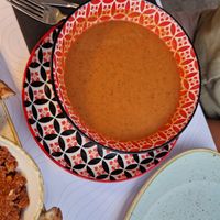 Gazpacho with a Cypriot twist (celery, molasses and herbs). at Ousia Soulful Kitchen in Limassol