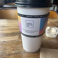Oat milk latte  at Ambee Coffee Co. in Somerville